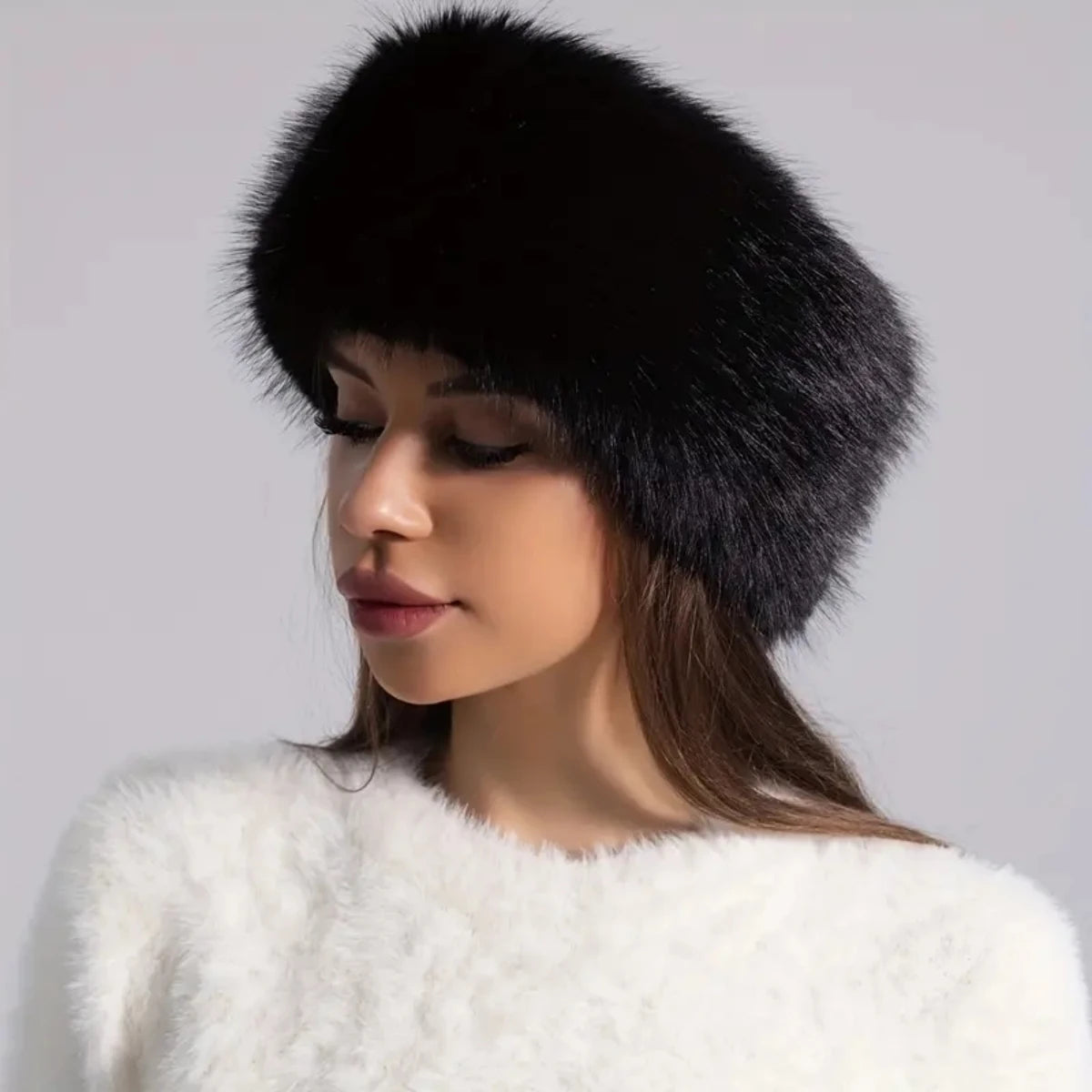 Winter Lmitation Fur Thickened Hat without Top Hat, Breathablecomfortable Outdoor Travel Brimless Hat