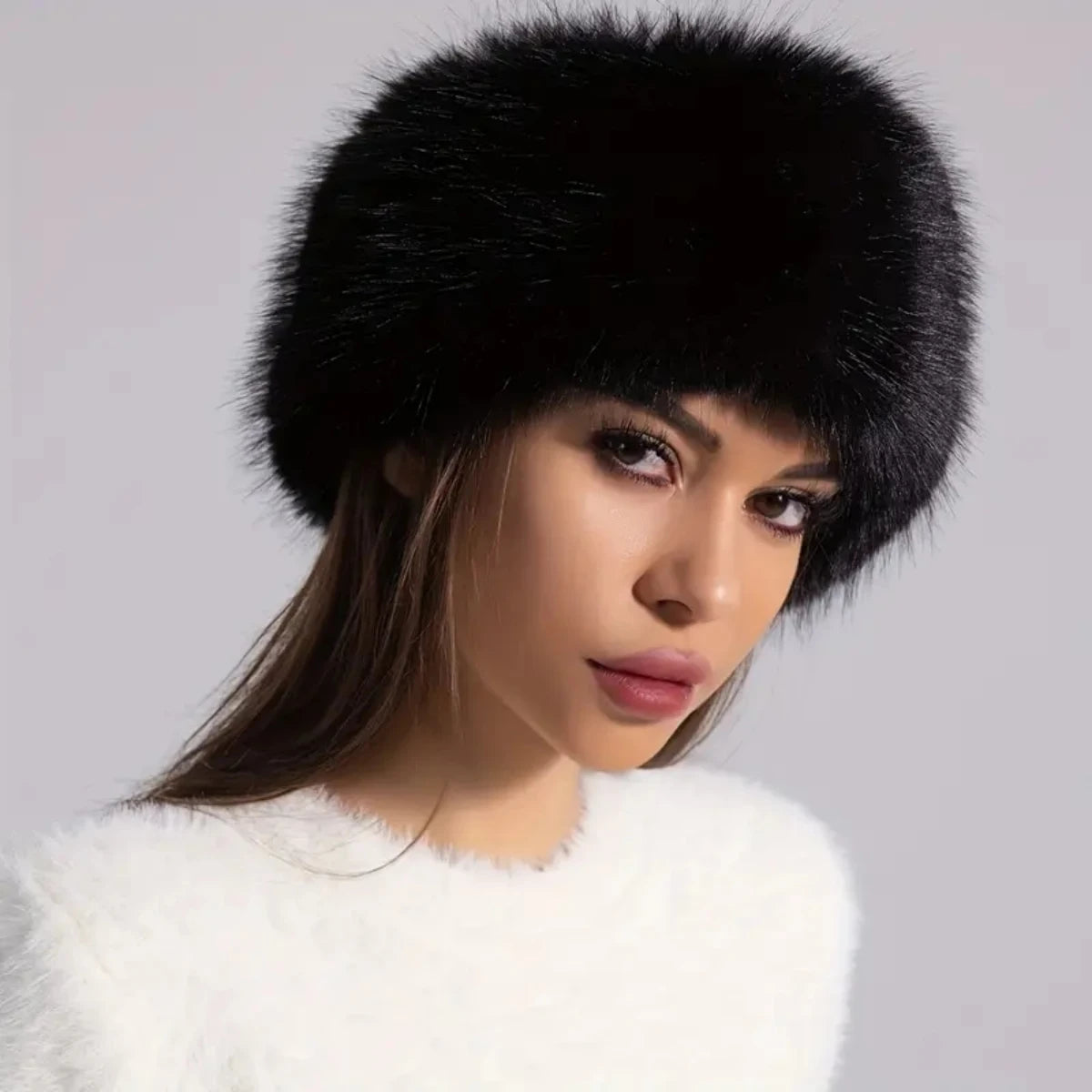 Winter Lmitation Fur Thickened Hat without Top Hat, Breathablecomfortable Outdoor Travel Brimless Hat