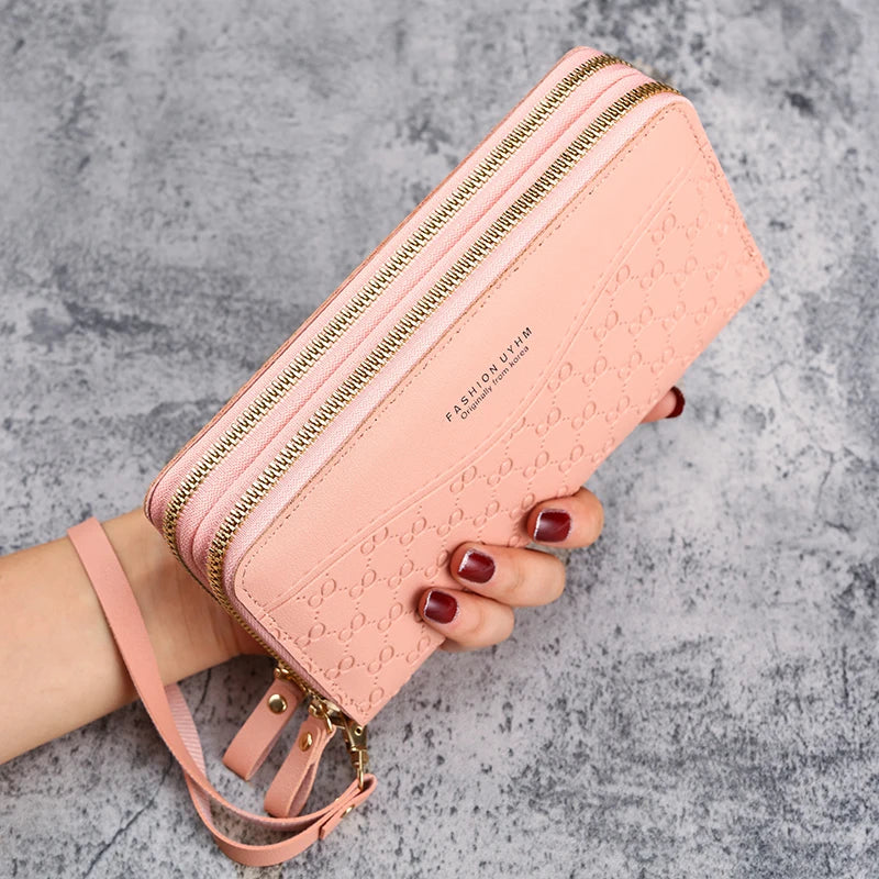 2024 New Purse Ladies Long Zipper Wallet Fashion Embossed Large-Capacity Mobile Phone Pocket Purse