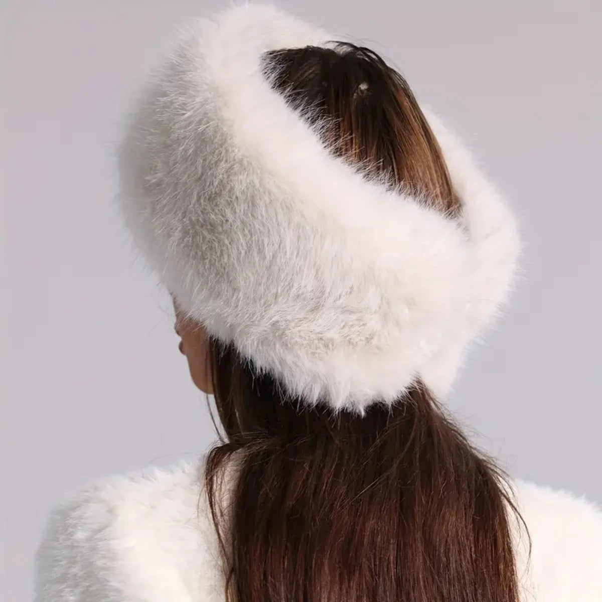 Winter Lmitation Fur Thickened Hat without Top Hat, Breathablecomfortable Outdoor Travel Brimless Hat